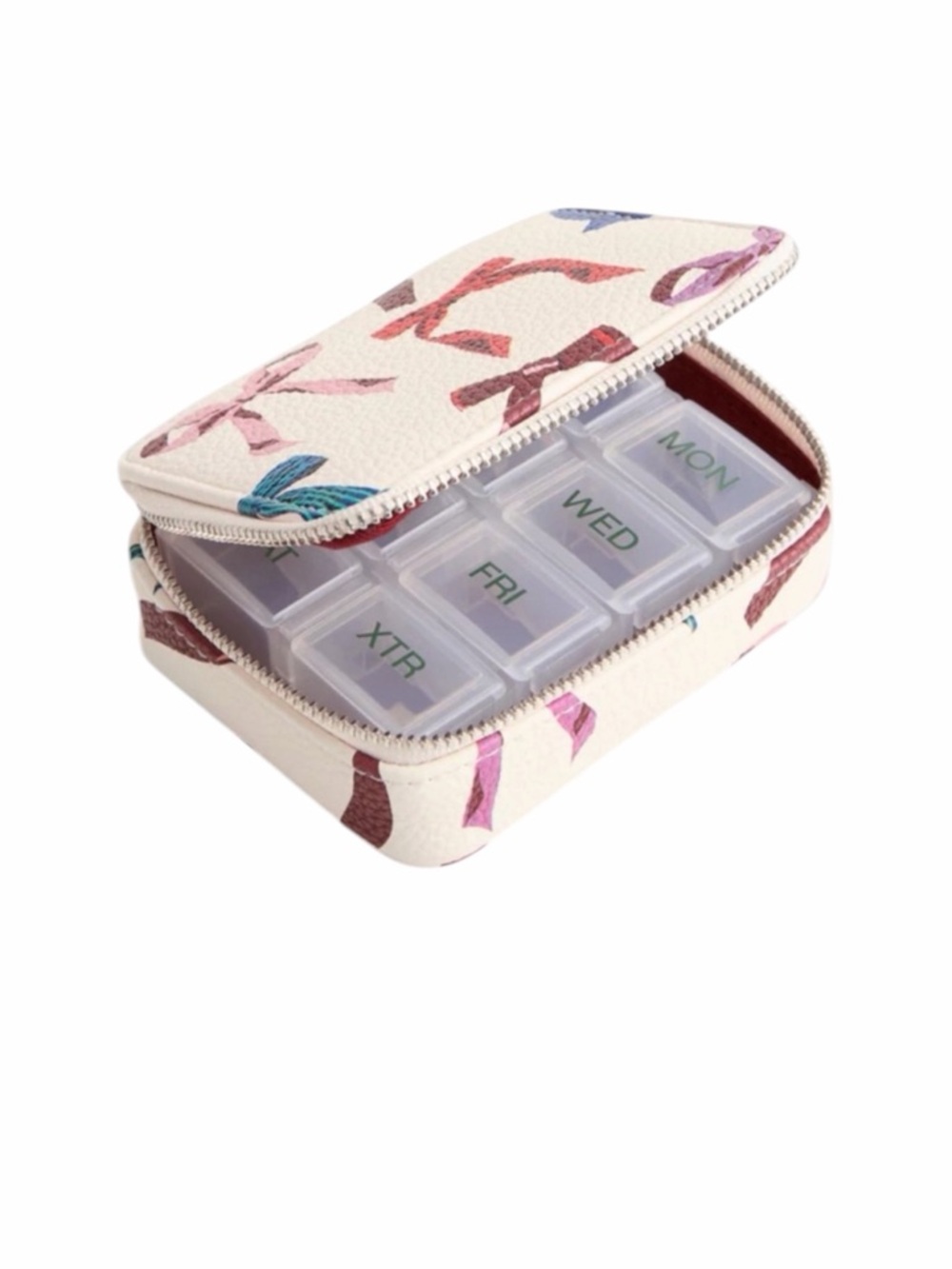 Vera Bradley Faux Leather Essential Pill Case in “Rows Of Bows” NWT